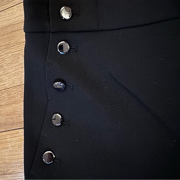 Perse black steam punk style high-rise pants size 8
 b31 - Picture 4 of 6